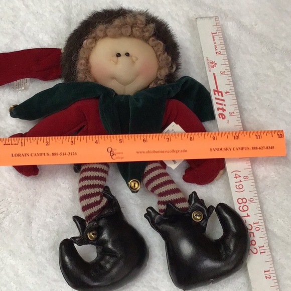 Vintage Soft Sculpture Velvet Knit Stocking Faux Fur Bendable Legs Girl … - Picture 12 of 12